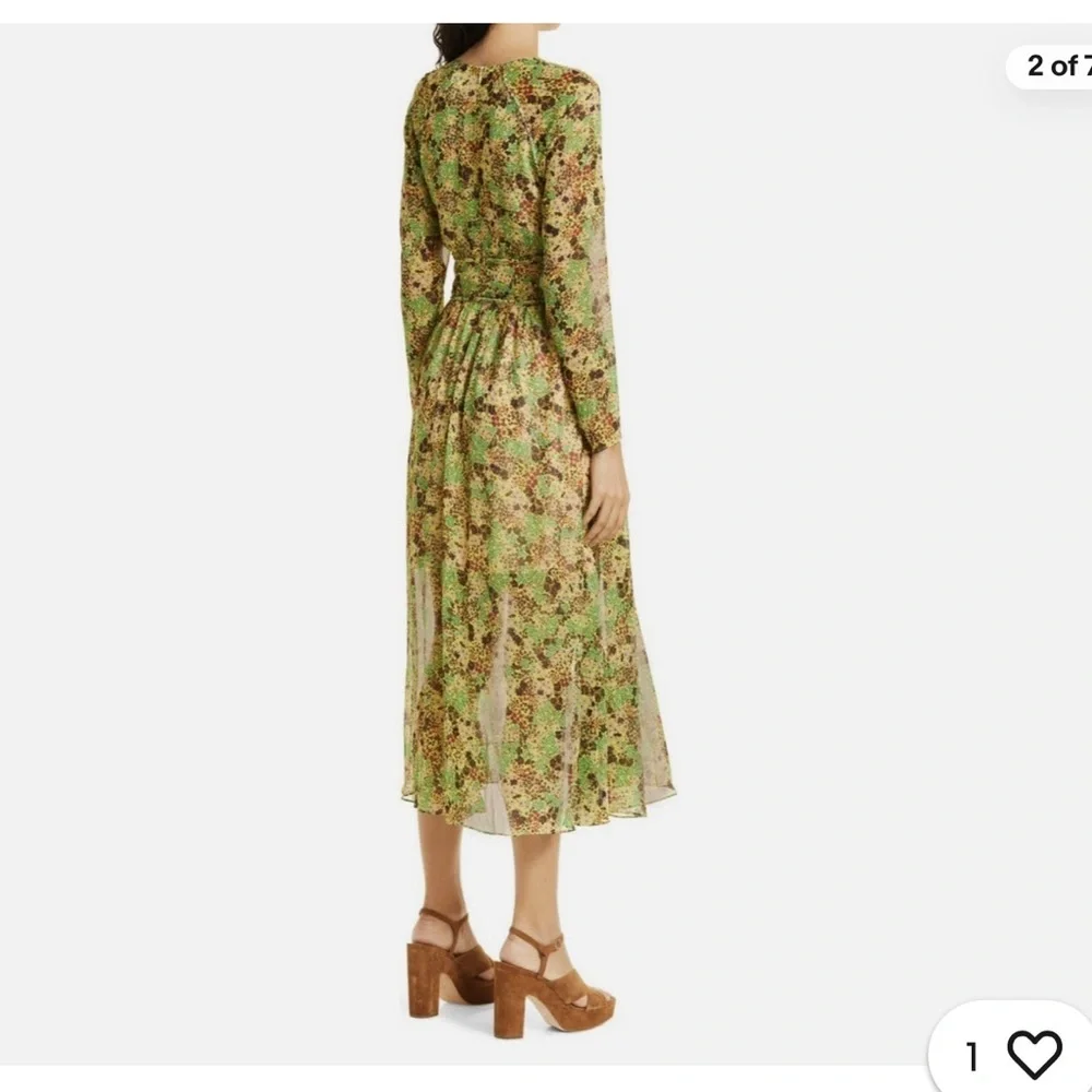 Ted Baker London UMAH Long sleeve Floral V-Neck MIDI Dress - Picture 10 of 14